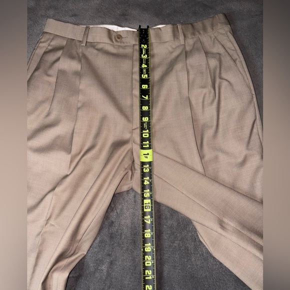 Nordstrom Zanella Size 36 Bennett Dark Khaki Wool Business Wedding Dress Pants - Picture 7 of 12